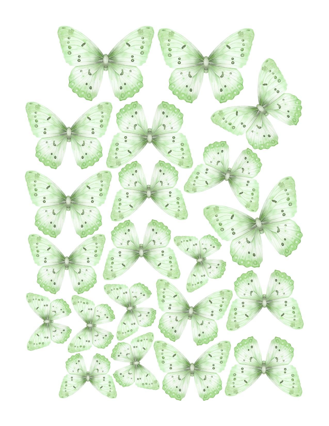 Spotted Boho Custom Edible Pre-Cut 3D Wafer Paper Butterflies - Multi-Sized For Cakes, Desserts, Drinks, Parties, Weddings and Bouquets
