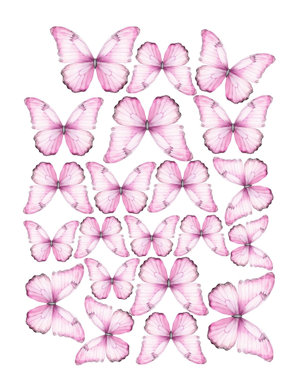 21 Plush Boho Custom Edible Pre-Cut 3D Wafer Paper Butterflies - Multi-Sized For Cakes, Desserts, Drinks, Parties, Weddings and Bouquets