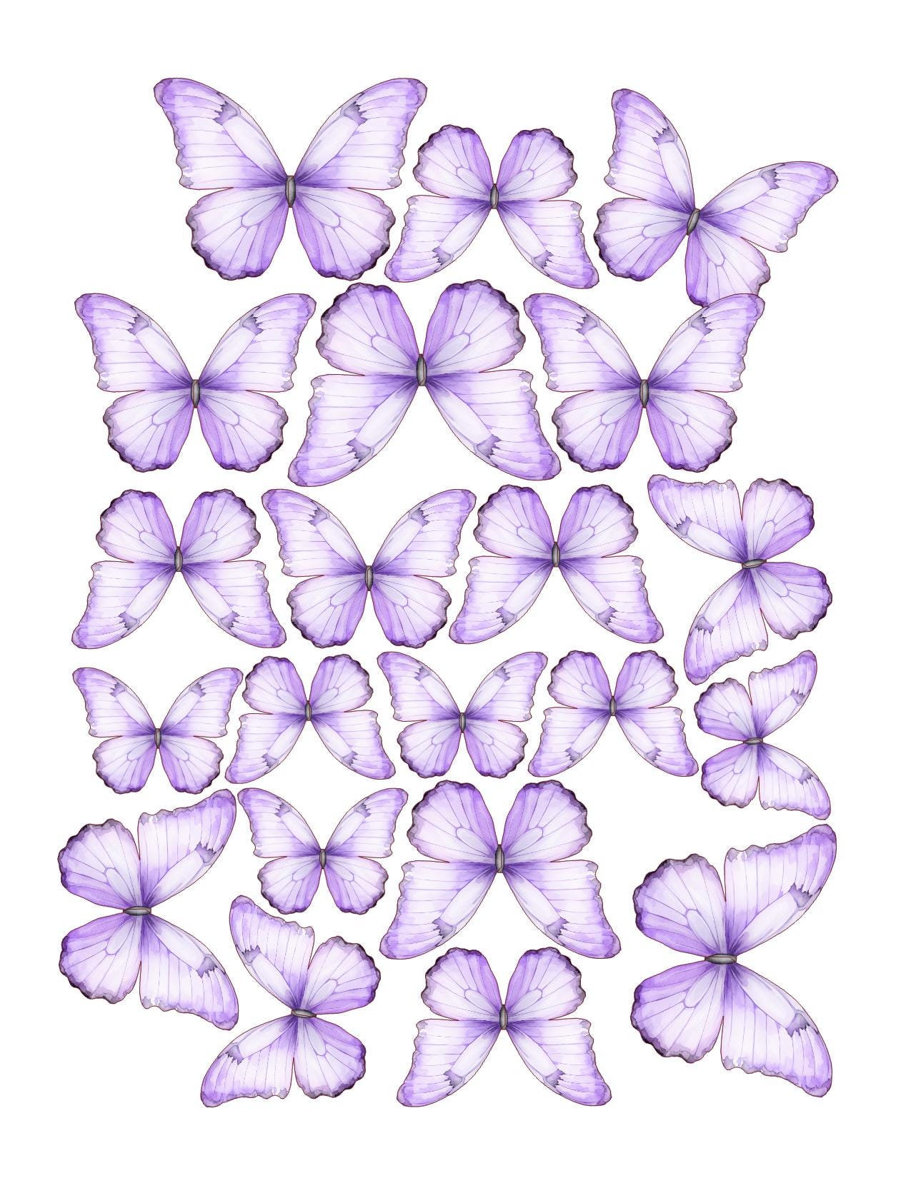 Boho Custom Edible Pre-Cut 3D Wafer Paper Butterflies - Multi-Sized For Desserts, Drinks, Parties, Weddings and Bouquets