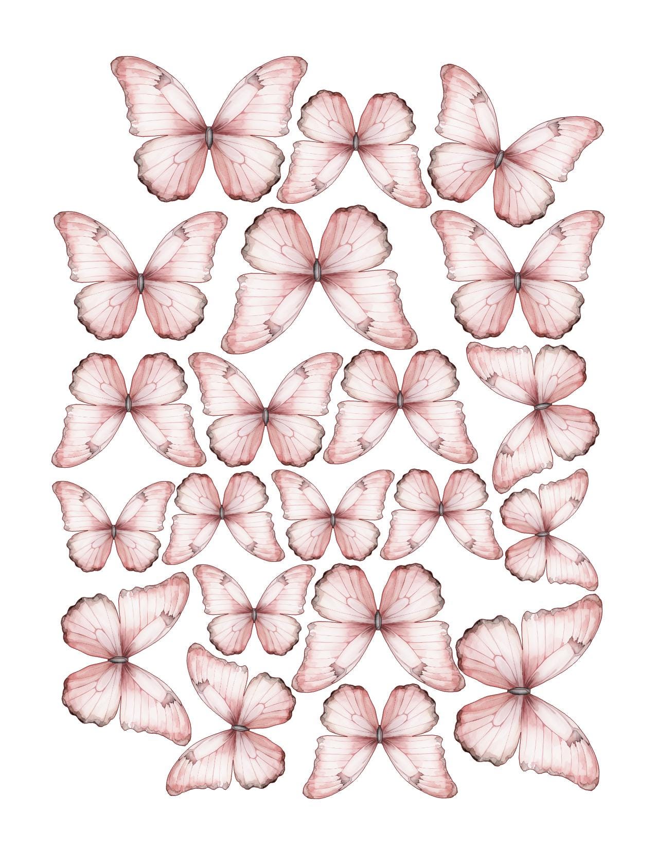 Boho Custom Edible Pre-Cut 3D Wafer Paper Butterflies - Multi-Sized For Desserts, Drinks, Parties, Weddings and Bouquets