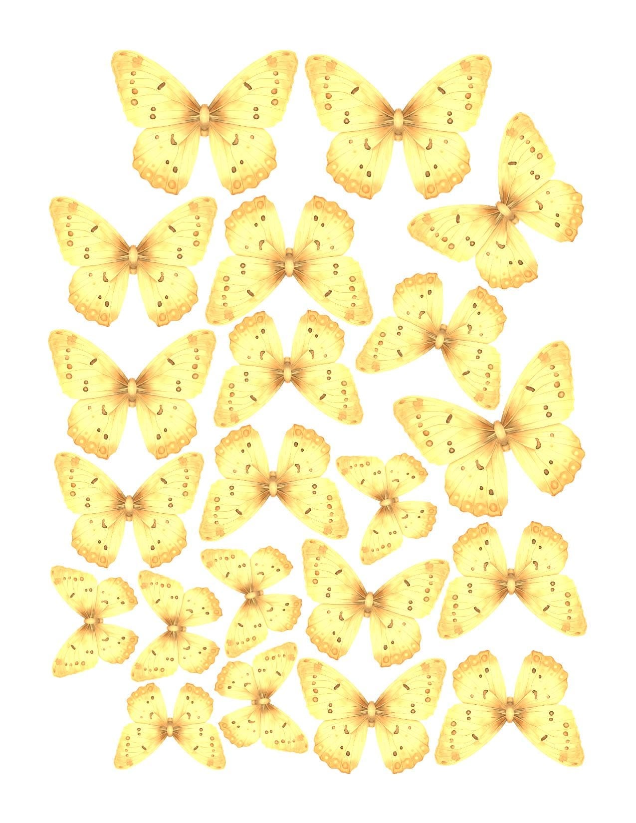 Spotted Boho Custom Edible Pre-Cut 3D Wafer Paper Butterflies - Multi-Sized For Cakes, Desserts, Drinks, Parties, Weddings and Bouquets