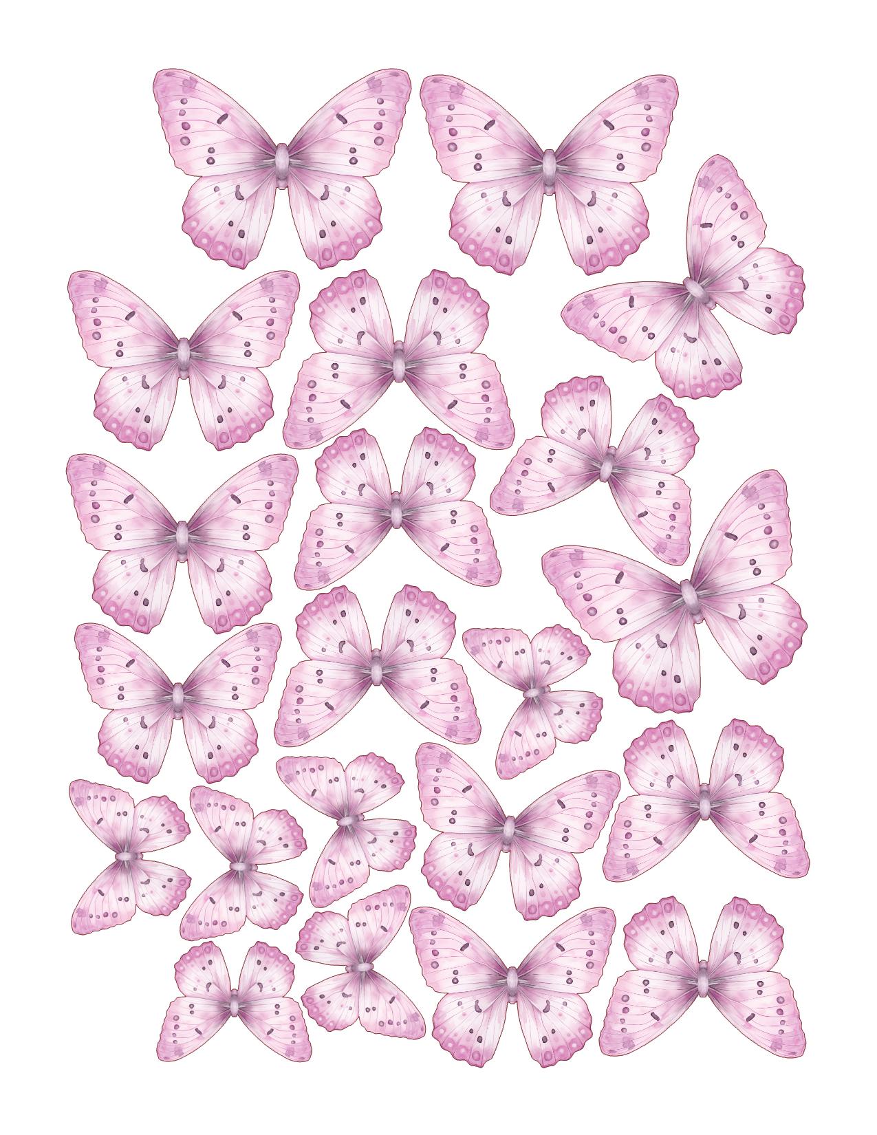 Spotted Boho Custom Edible Pre-Cut 3D Wafer Paper Butterflies - Multi-Sized For Cakes, Desserts, Drinks, Parties, Weddings and Bouquets