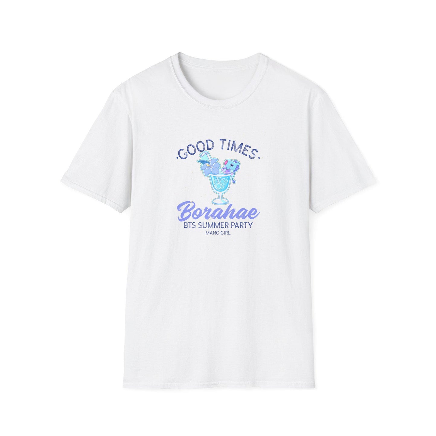 BT21 Jhope Mang Surfwear Style T-Shirt, K-Pop Fan Shirt, Colorful Cocktail Design Tee, Unisex BTS Merchandise, Beach Party Clothing