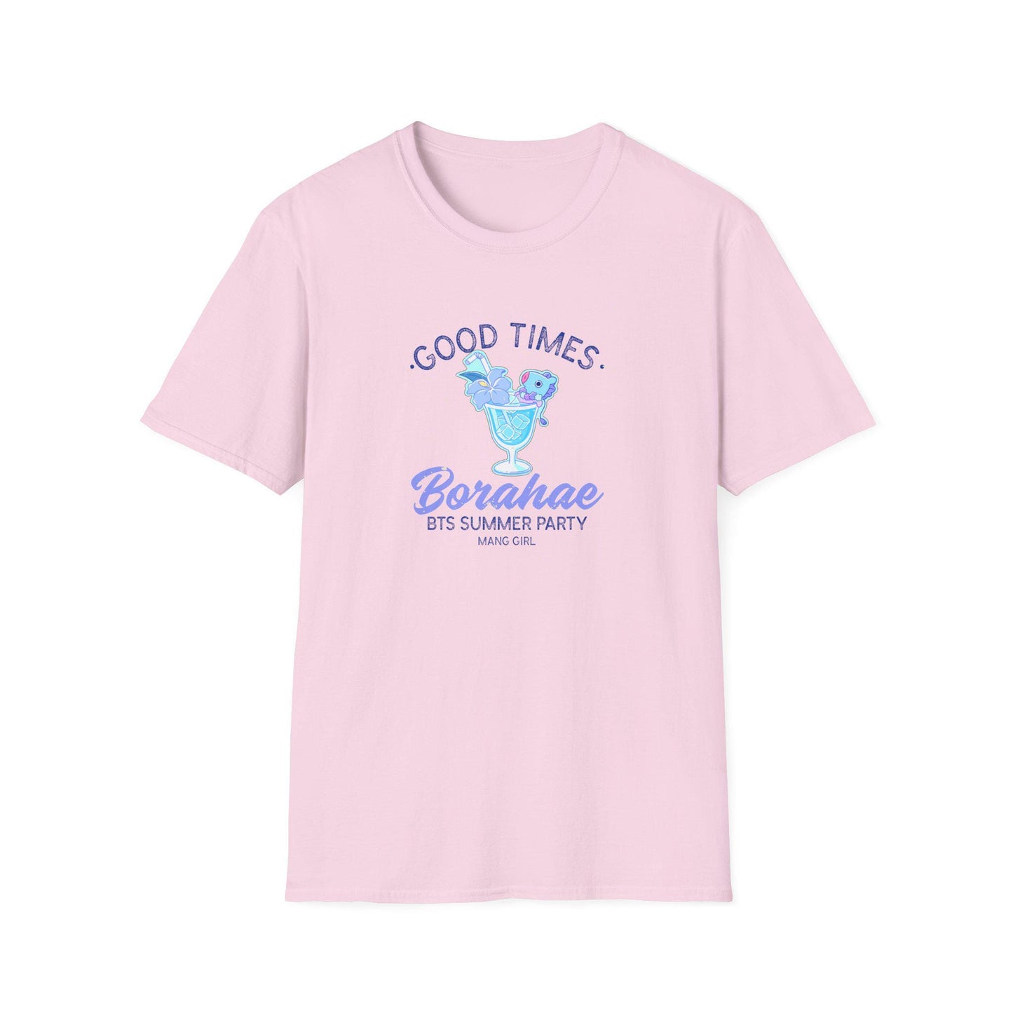 BT21 Jhope Mang Surfwear Style T-Shirt, K-Pop Fan Shirt, Colorful Cocktail Design Tee, Unisex BTS Merchandise, Beach Party Clothing