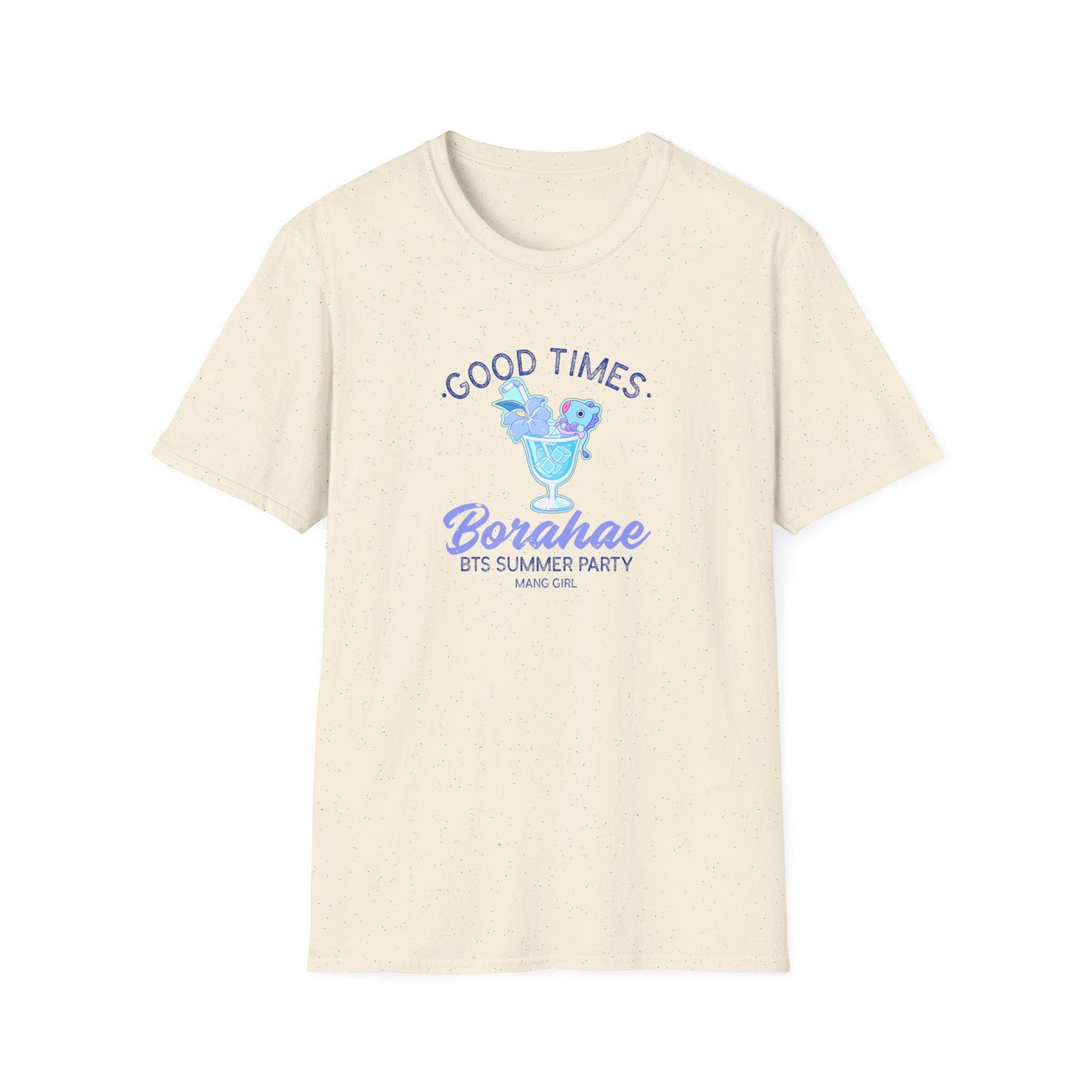 BT21 Jhope Mang Surfwear Style T-Shirt, K-Pop Fan Shirt, Colorful Cocktail Design Tee, Unisex BTS Merchandise, Beach Party Clothing