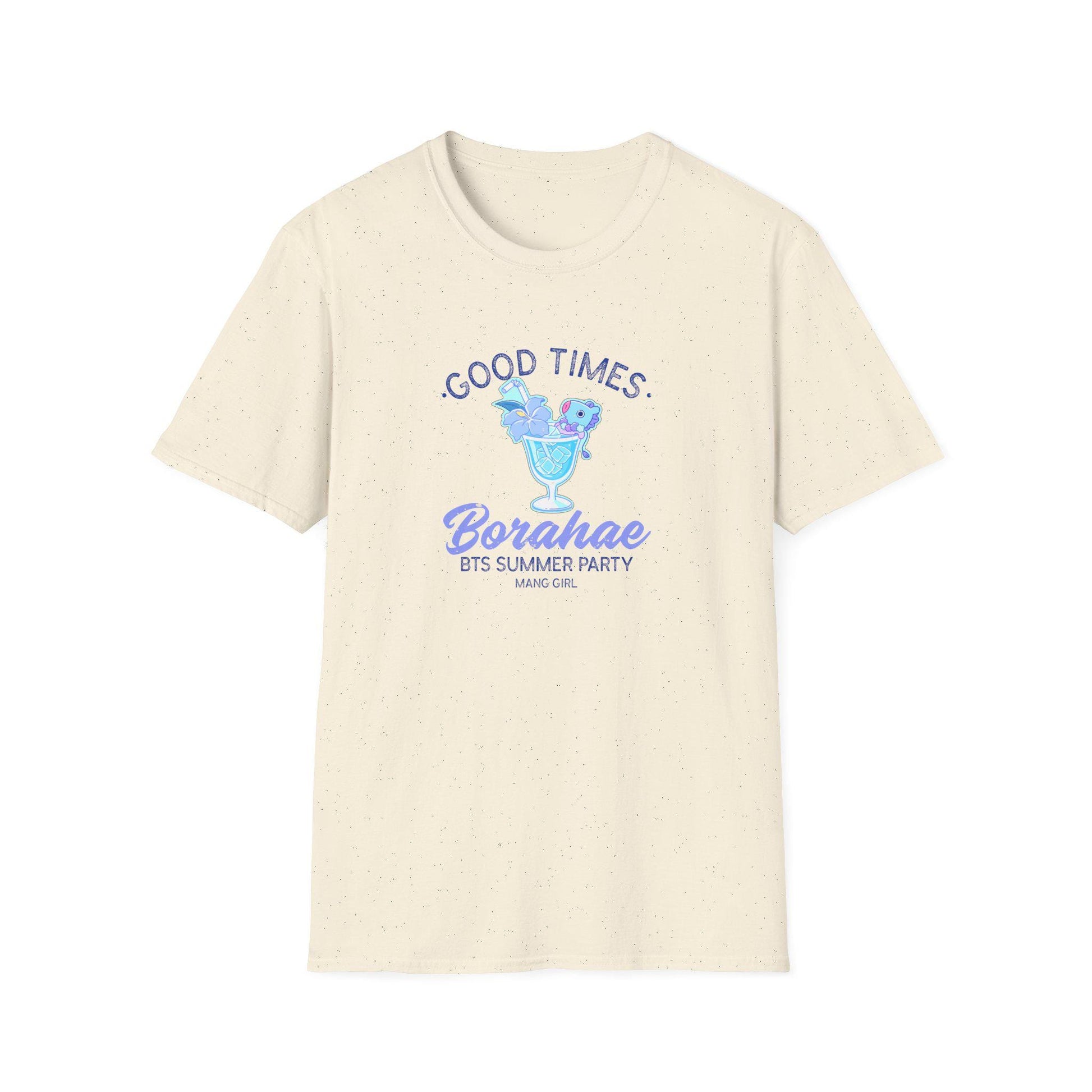 BT21 Jhope Mang Surfwear Style T-Shirt, K-Pop Fan Shirt, Colorful Cocktail Design Tee, Unisex BTS Merchandise, Beach Party Clothing