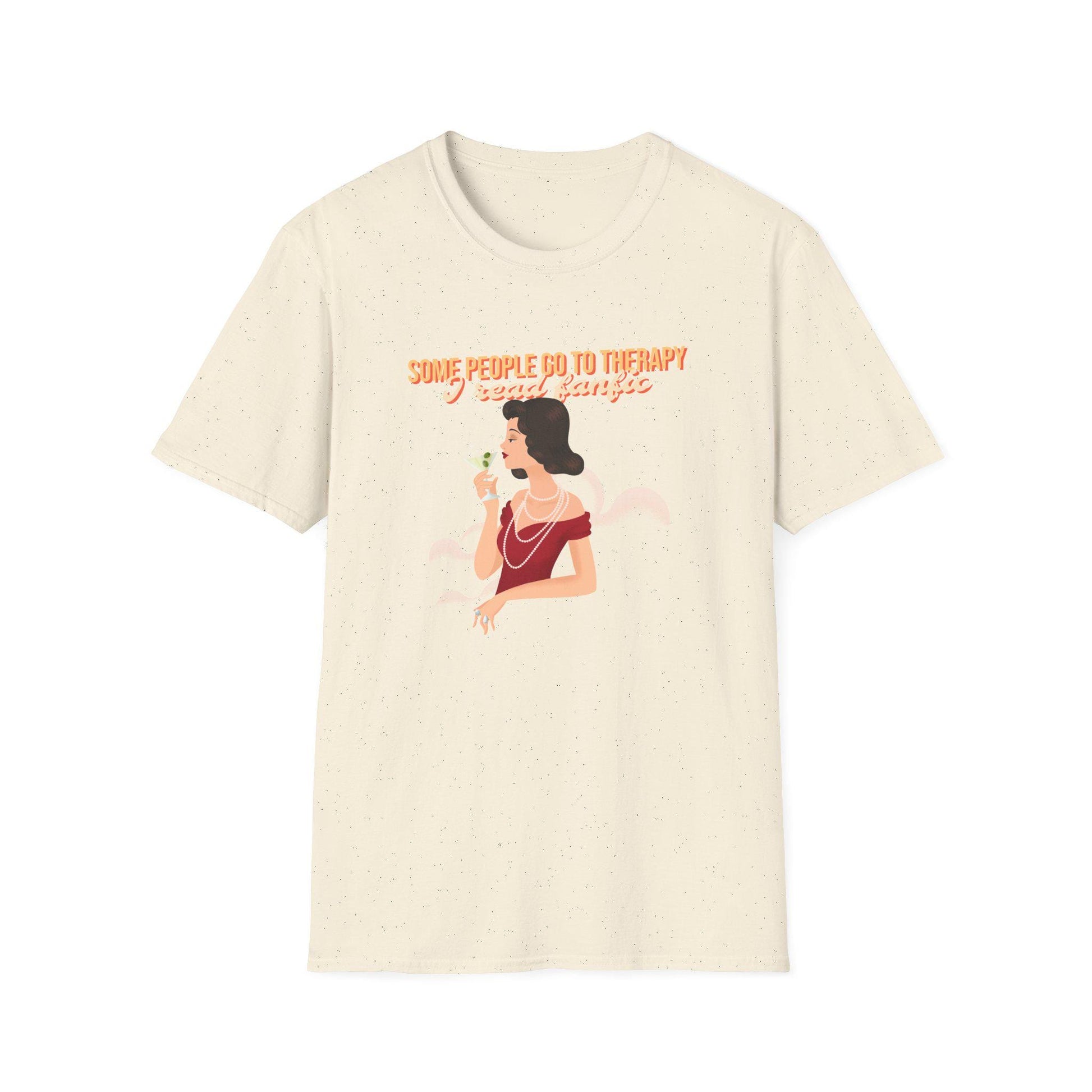 Kpop Fan Shirt, Some People Go to Therapy I Read Fanfic Tee, Funny Fanfiction Merch, Aesthetic Outfit, Unisex Cotton T-Shirt