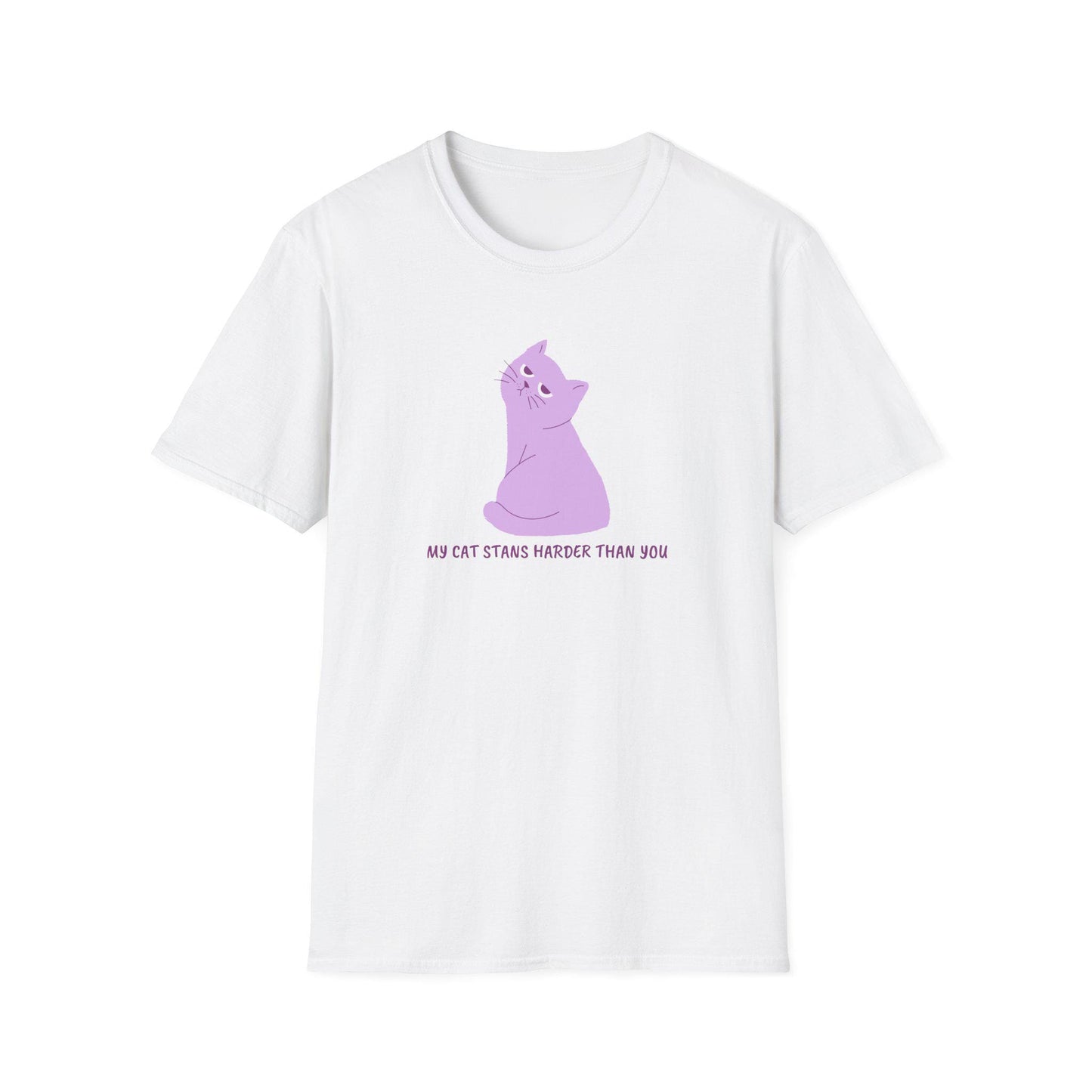 Kpop Cat Shirt, My Cat Stans Harder Tee, Funny Fan Merch, Concert Outfit, Unisex Cotton Shirt