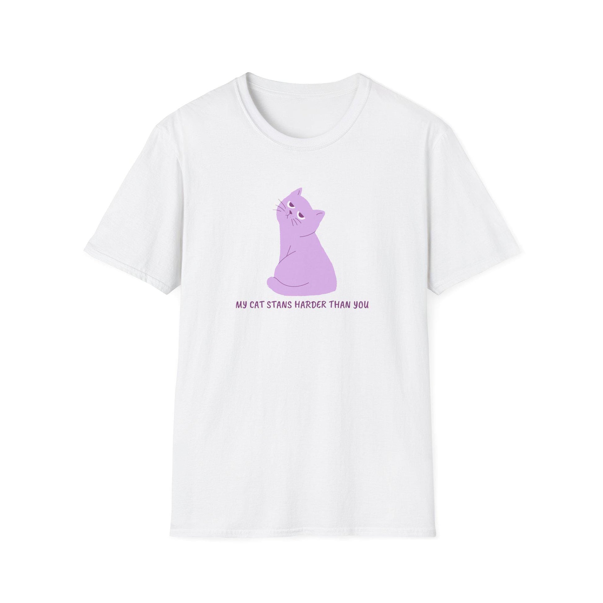 Kpop Cat Shirt, My Cat Stans Harder Tee, Funny Fan Merch, Concert Outfit, Unisex Cotton Shirt