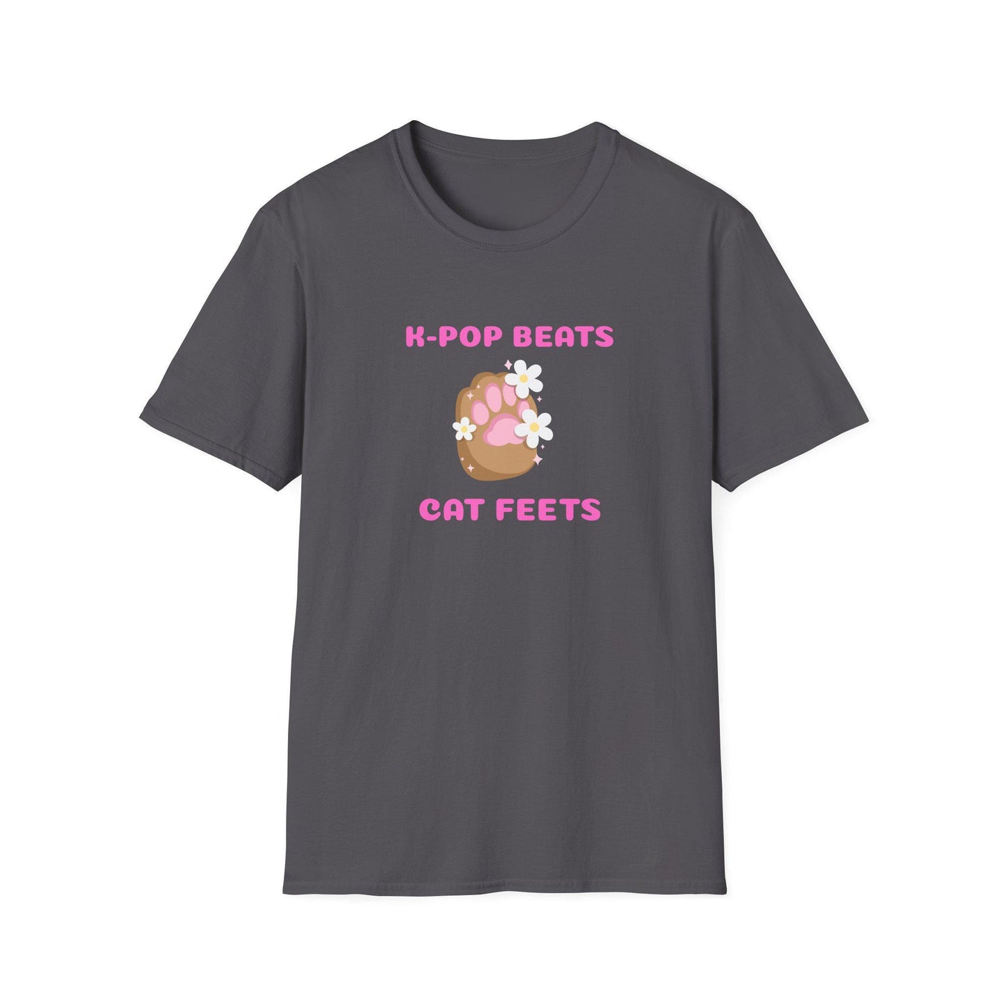 Kpop Cat Shirt, Beats and Cat Feets Tee, Funny Fan Merch, Cute Aesthetic Outfit, Unisex Cotton Top