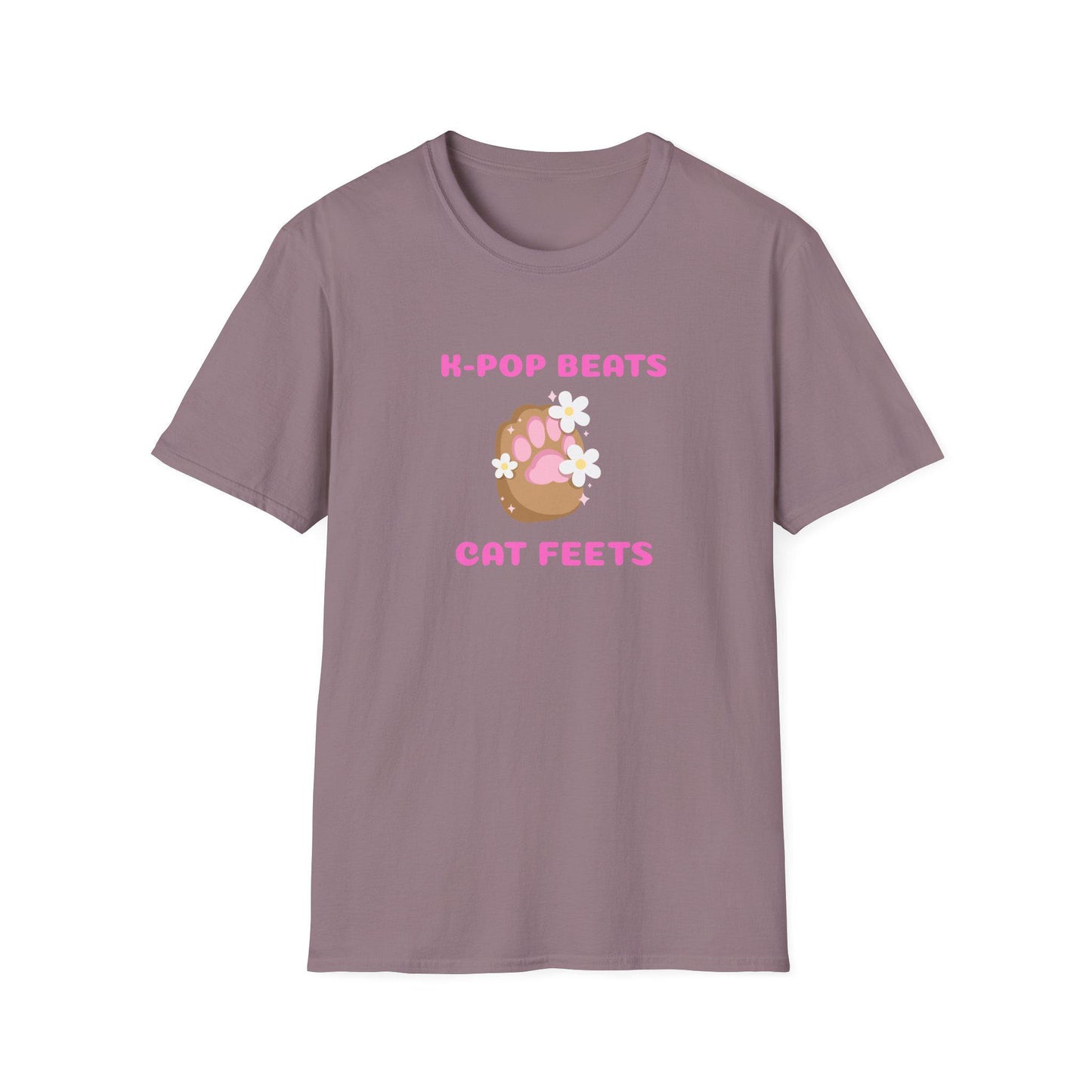 Kpop Cat Shirt, Beats and Cat Feets Tee, Funny Fan Merch, Cute Aesthetic Outfit, Unisex Cotton Top