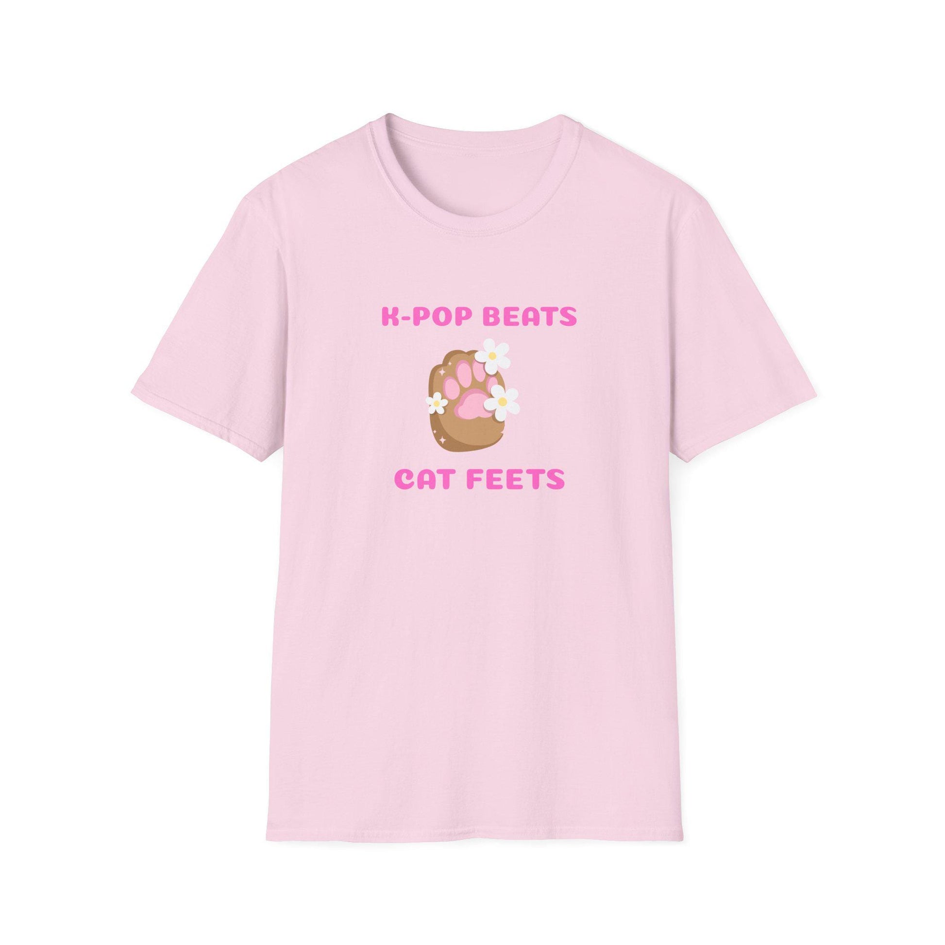Kpop Cat Shirt, Beats and Cat Feets Tee, Funny Fan Merch, Cute Aesthetic Outfit, Unisex Cotton Top