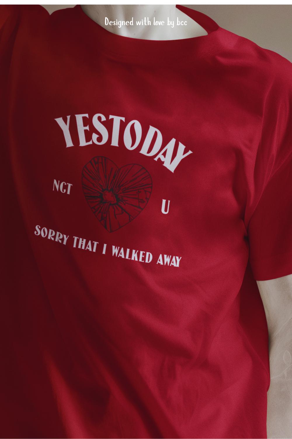 NCT U Kpop Shirt, Yestoday Lyric Tee, Fan Merch, Concert Outfit, Unisex Cotton T-Shirt