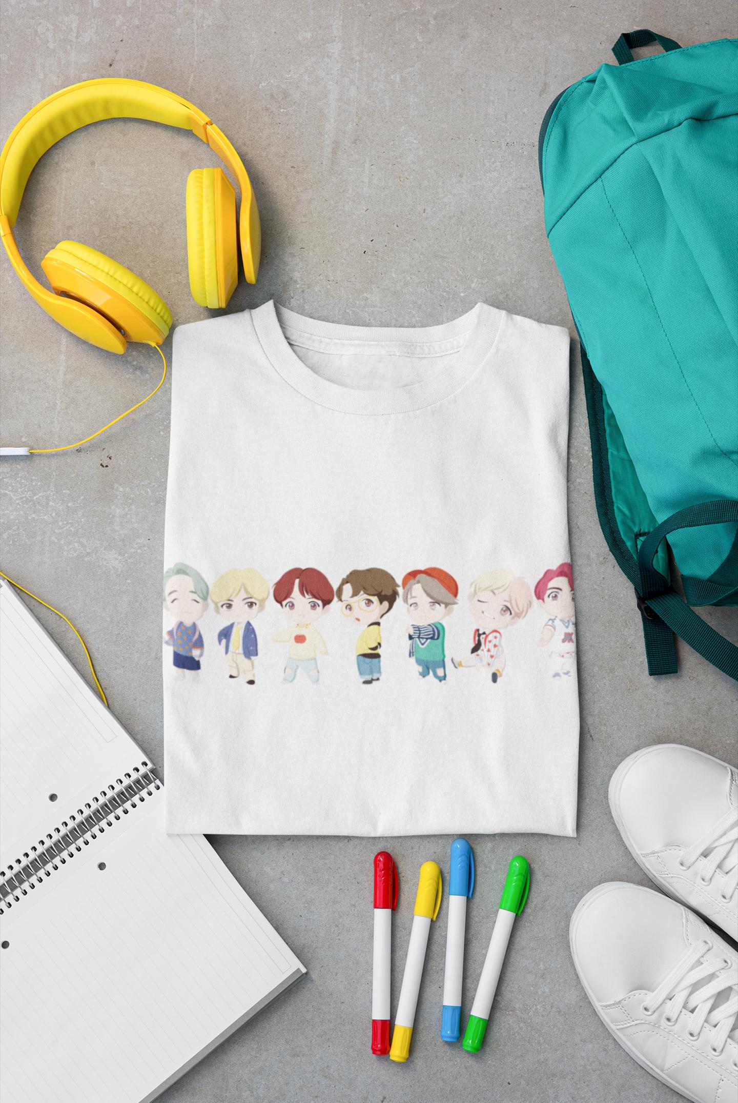 BTS Kpop Shirt, TinyTAN Idol Tee, Army Fan Merch, Concert Outfit, Unisex Cotton T-Shirt