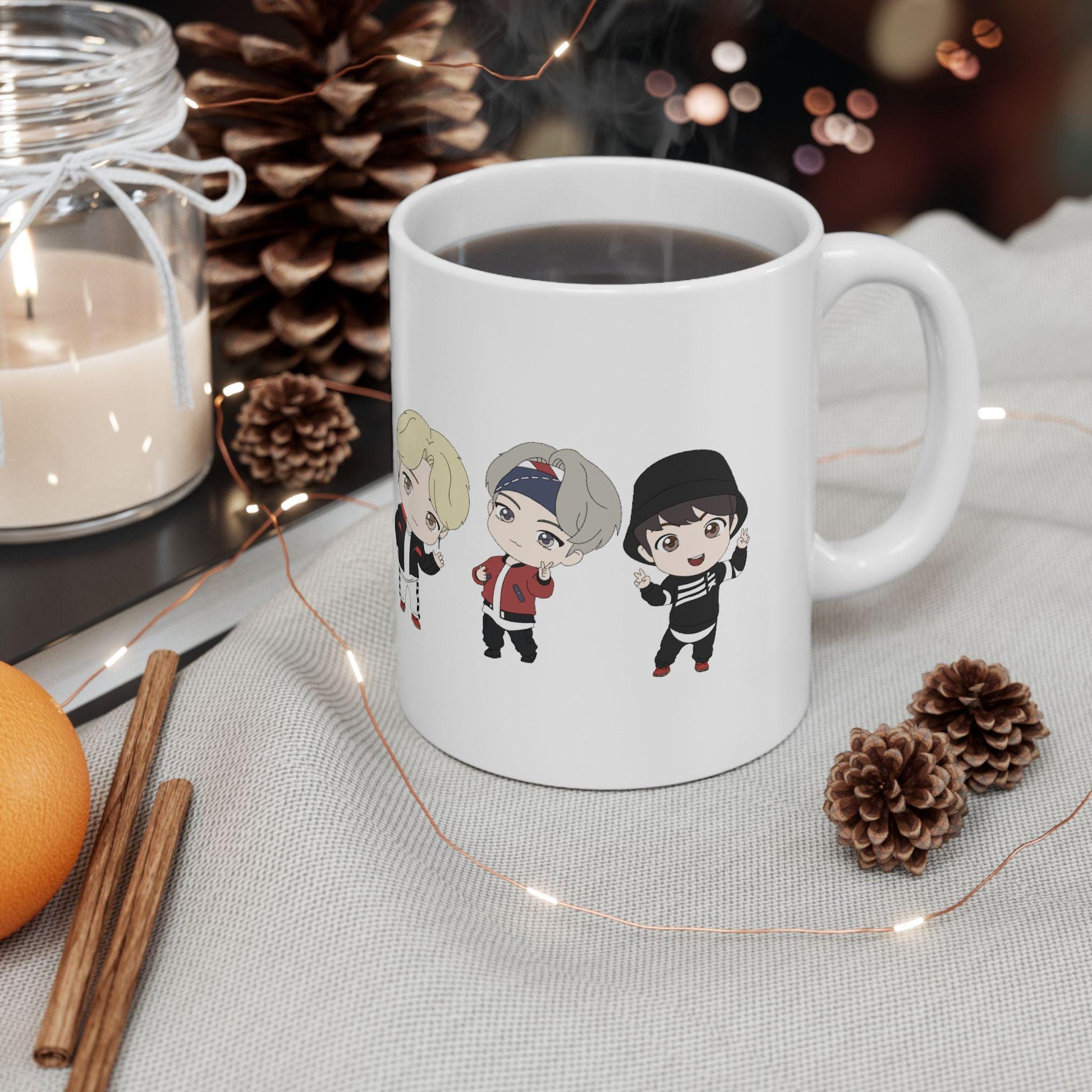 BTS Kpop Mug, TinyTAN Mic Drop Mug, Fan Gift, Army Merch, Ceramic Coffee Cup