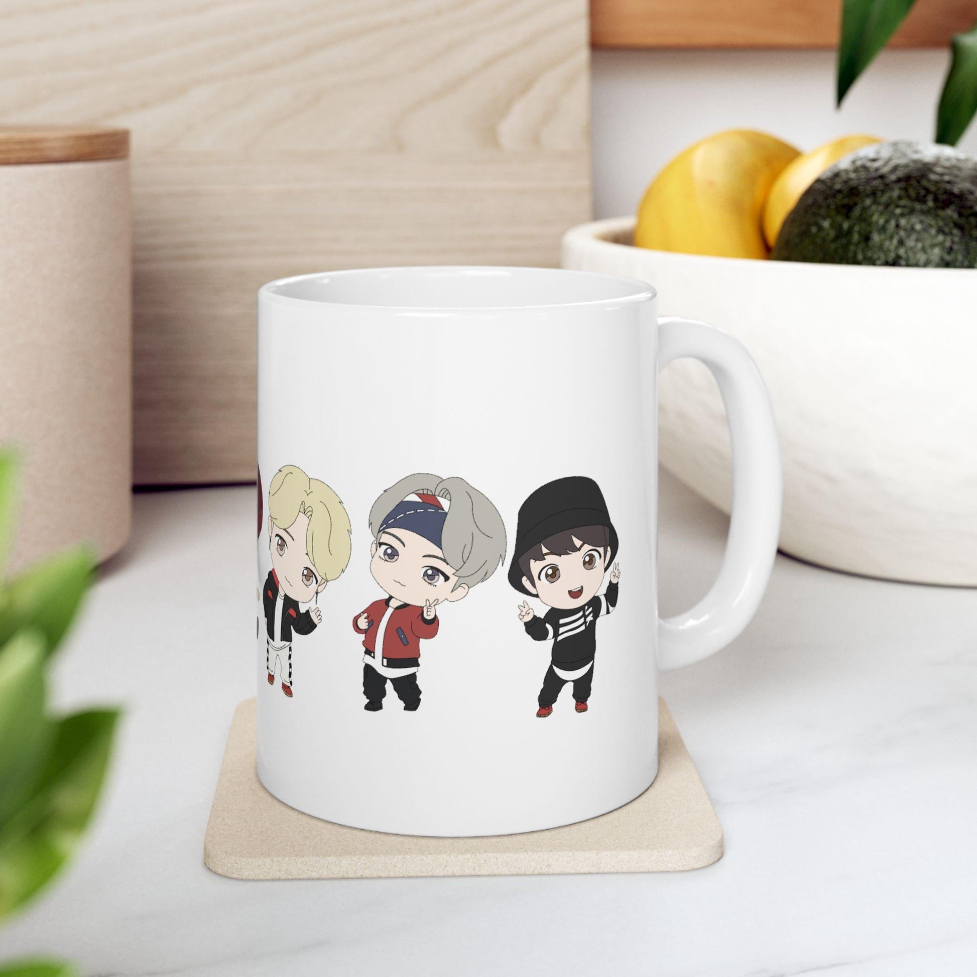 BTS Kpop Mug, TinyTAN Mic Drop Mug, Fan Gift, Army Merch, Ceramic Coffee Cup
