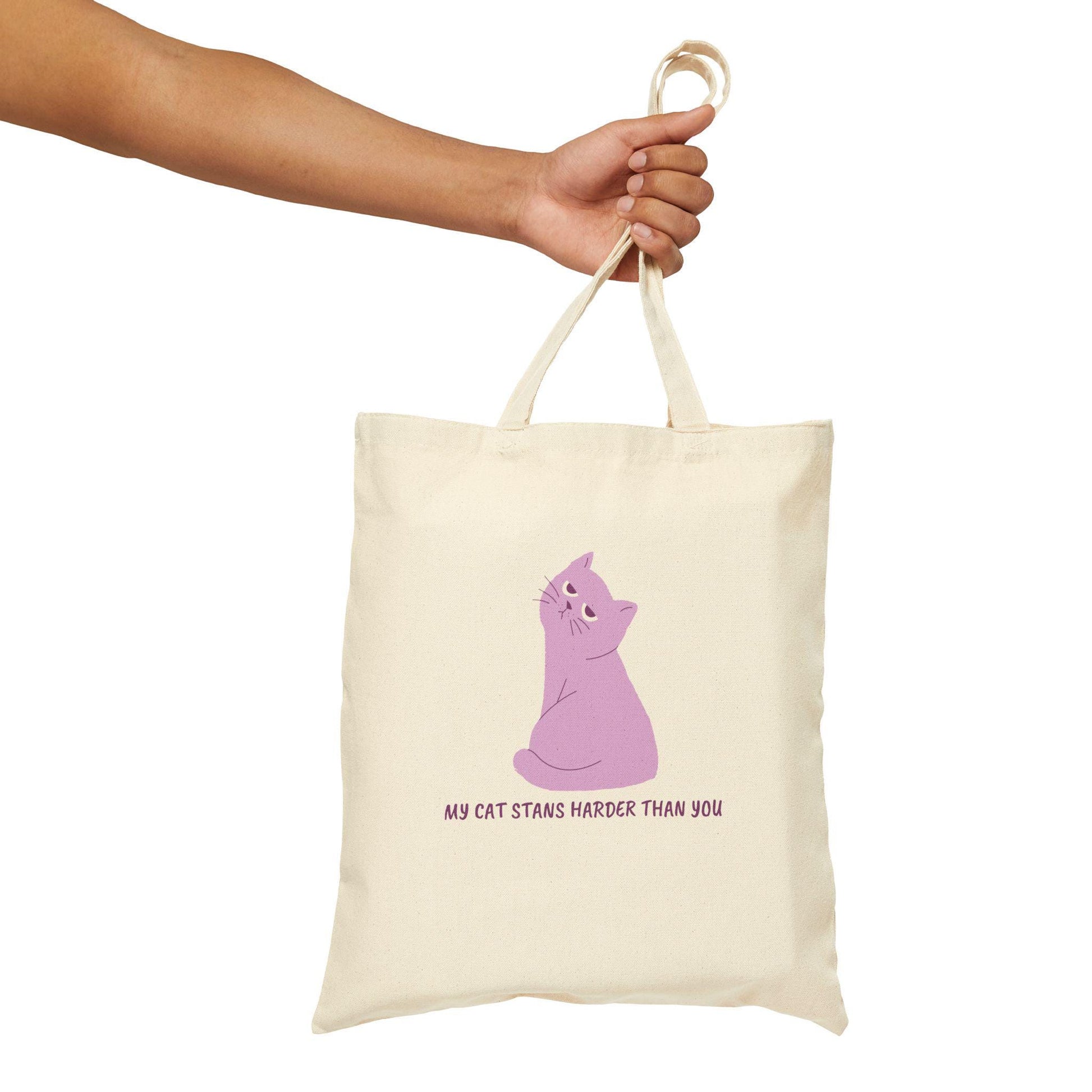 Kpop Cat Tote Bag, My Cat Stans Harder Than You Tote, Funny Fan Merch, Aesthetic Gift, Reusable Shopper