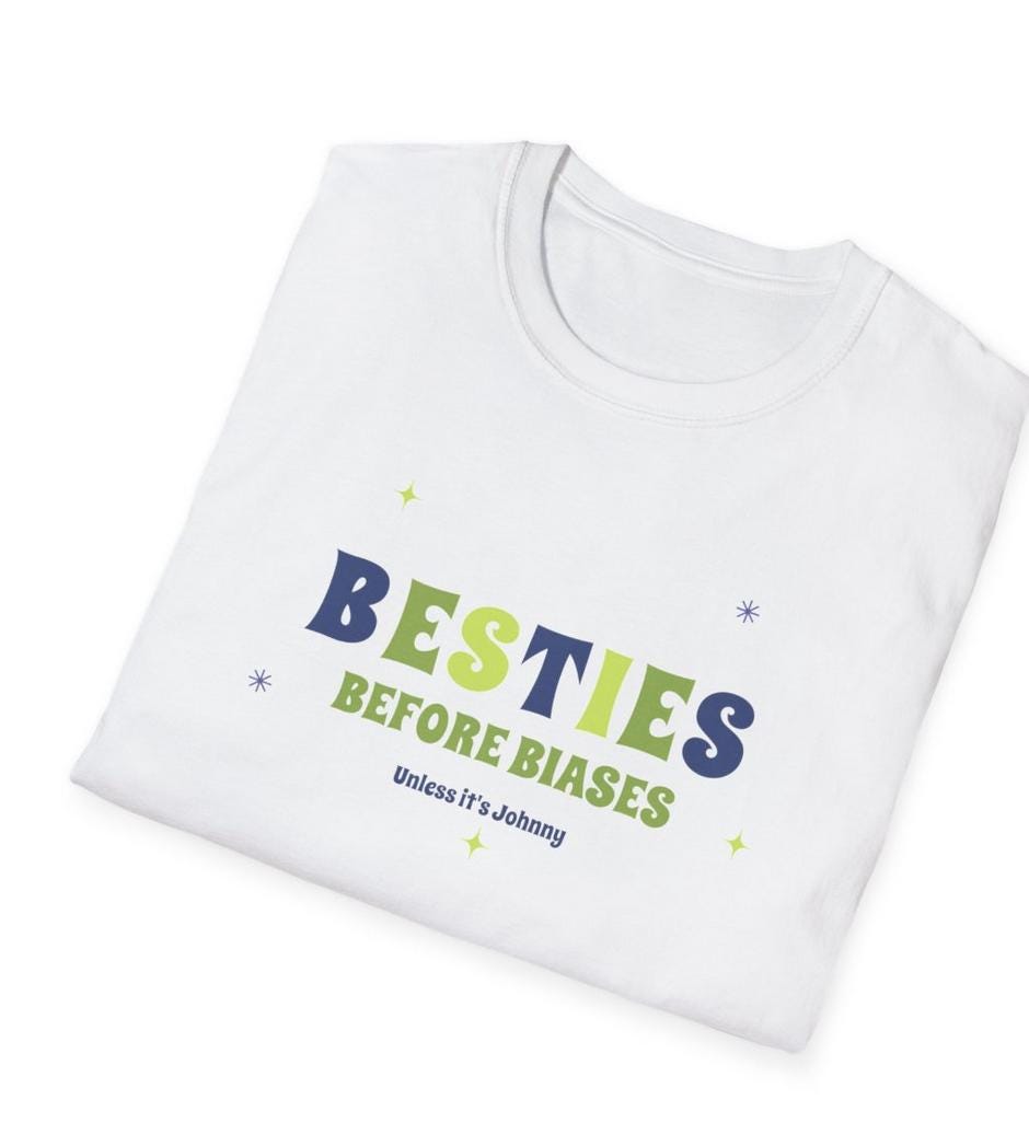 NCT127 Kpop Shirt, Johnny Besties Before Biases Tee, Aesthetic Outfit, Fan Merch, Unisex Cotton T-Shirt