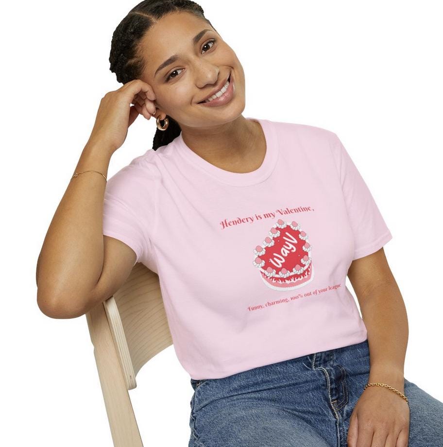 WayV Kpop Shirt, Hendery Valentine Tee, Funny Fan Merch, Concert Outfit, Unisex Cotton T-Shirt