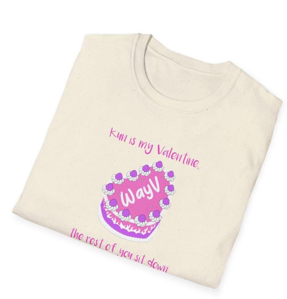 WayV Kpop Shirt, Kun Valentine Tee, Fan Merch, Concert Outfit, Unisex Cotton T-Shirt