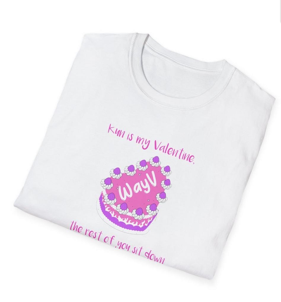 WayV Kpop Shirt, Kun Valentine Tee, Fan Merch, Concert Outfit, Unisex Cotton T-Shirt