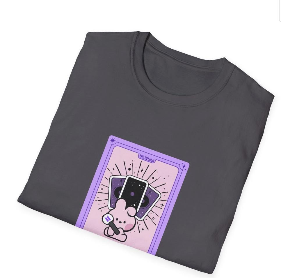 BTS Kpop Shirt, BT21 Cooky Tarot Tee, Fan Merch, Concert Outfit, Unisex Cotton T-Shirt