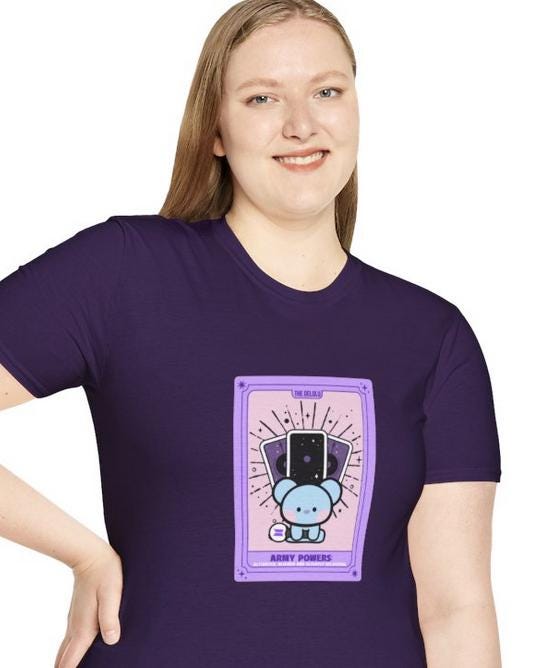 BTS Kpop Shirt, BT21 Koya Tarot Design, Fan Gift, Concert Outfit Tee, Unisex Cotton Top