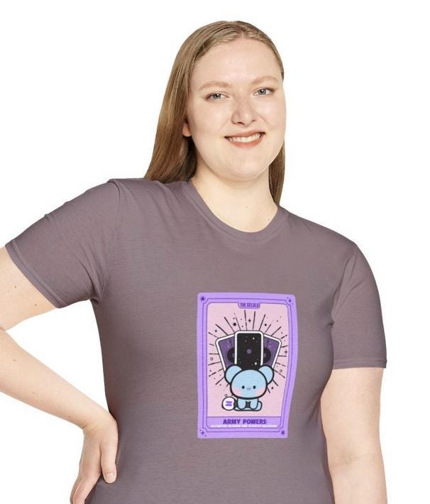 BTS Kpop Shirt, BT21 Koya Tarot Design, Fan Gift, Concert Outfit Tee, Unisex Cotton Top