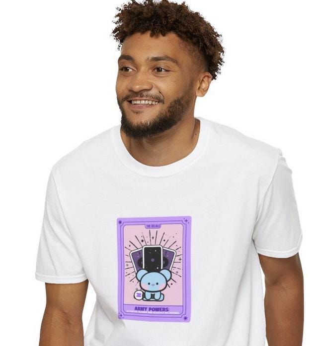 BTS Kpop Shirt, BT21 Koya Tarot Design, Fan Gift, Concert Outfit Tee, Unisex Cotton Top