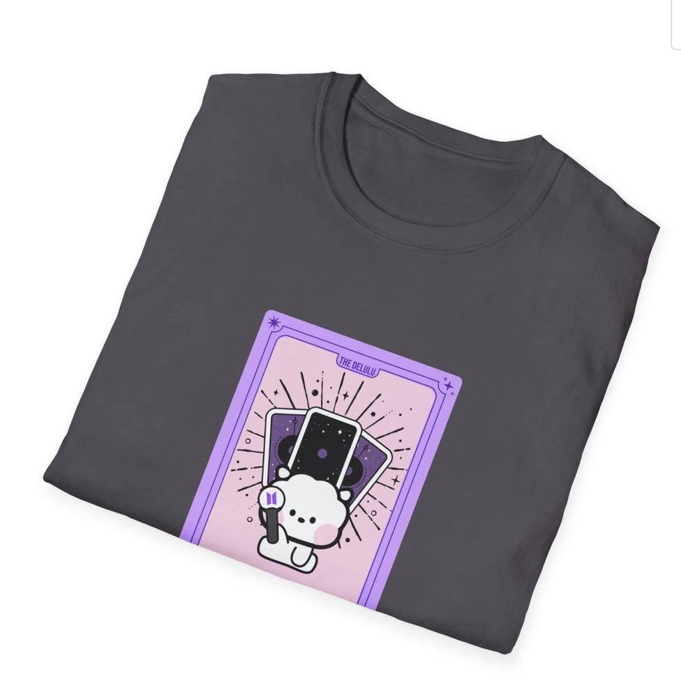 BTS Kpop Shirt, BT21 RJ Tarot Tee, Army Fan Merch, Concert Outfit, Unisex Cotton T-Shirt