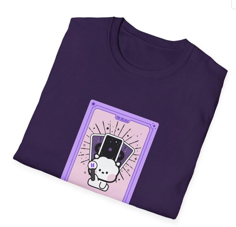 BTS Kpop Shirt, BT21 RJ Tarot Tee, Army Fan Merch, Concert Outfit, Unisex Cotton T-Shirt