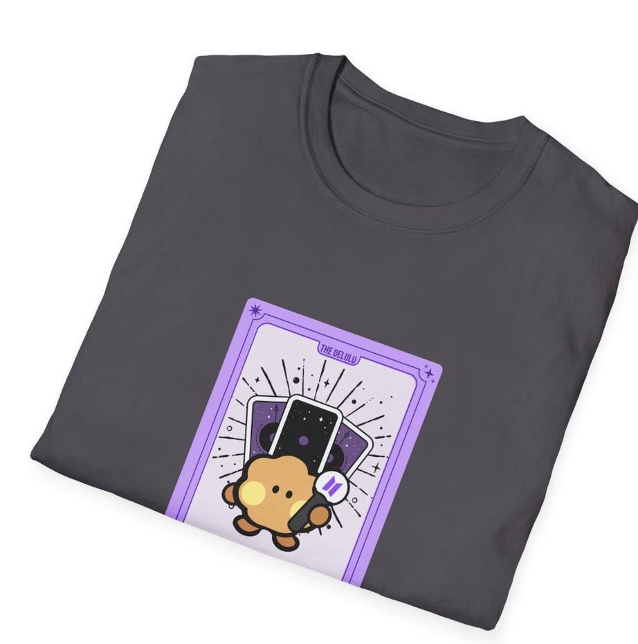 BTS Kpop Shirt, BT21 Shooky Tarot Design, Fan Gift, Concert Outfit Tee, Unisex Cotton Top