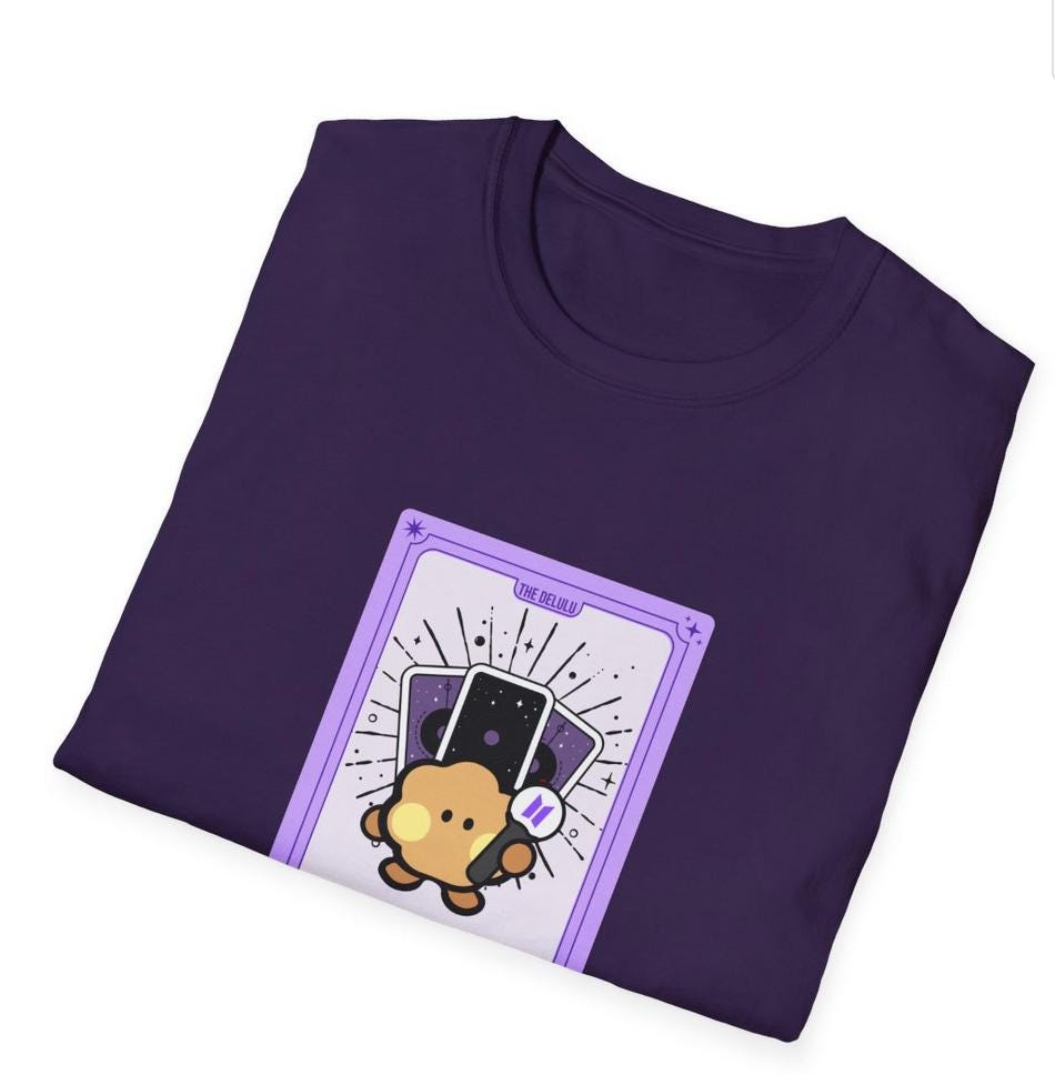 BTS Kpop Shirt, BT21 Shooky Tarot Design, Fan Gift, Concert Outfit Tee, Unisex Cotton Top