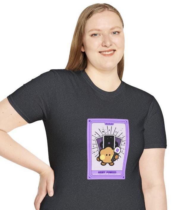 BTS Kpop Shirt, BT21 Shooky Tarot Design, Fan Gift, Concert Outfit Tee, Unisex Cotton Top