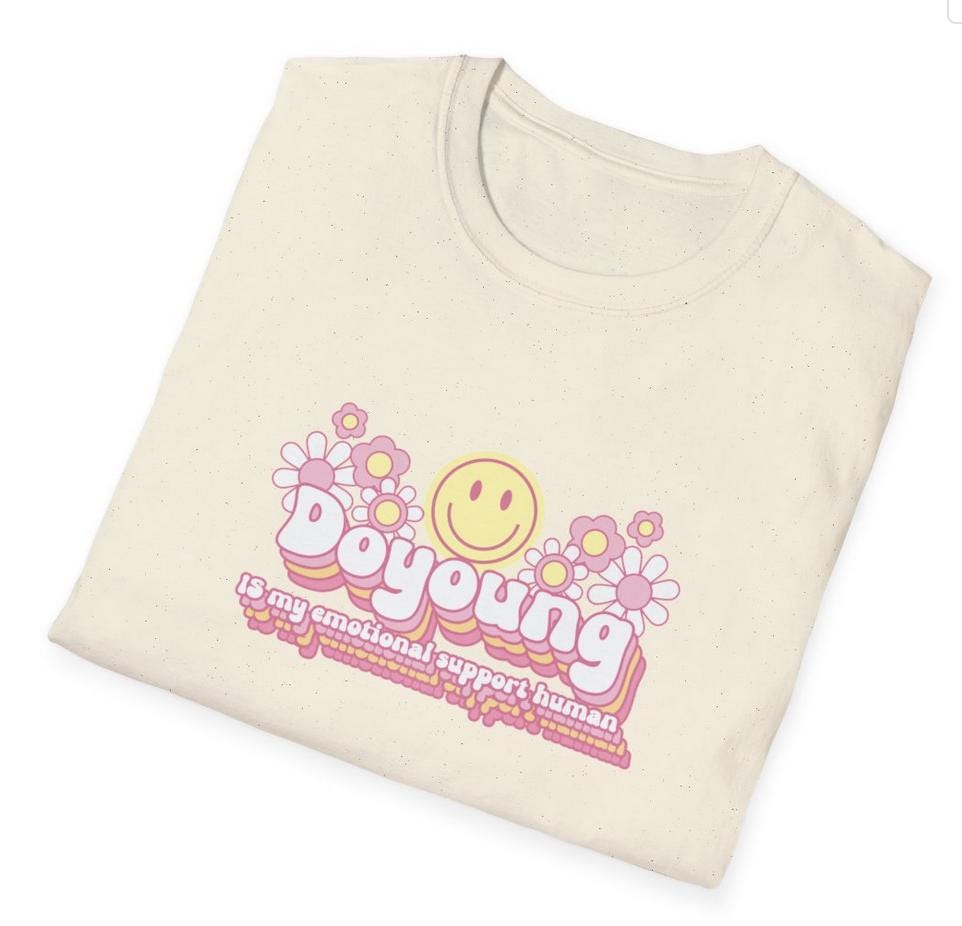 NCT Kpop Shirt, Doyoung Emotional Support Human Tee, Fan Merch, Concert Outfit, Unisex Cotton T-Shirt