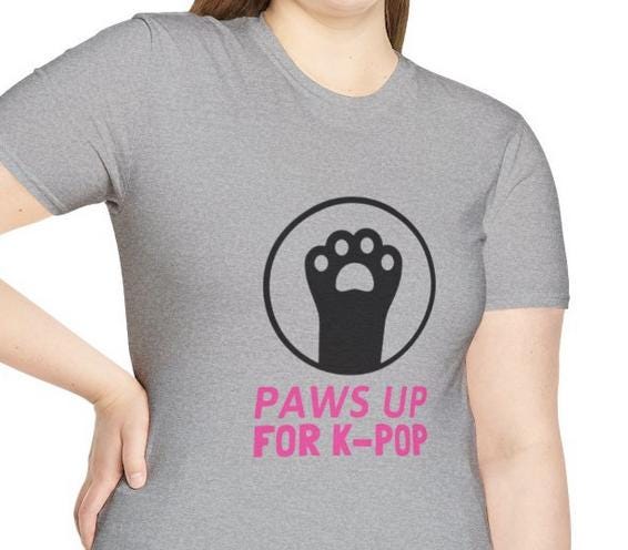 Kpop Shirt, Paws Up for Kpop Tee, Fan Merch, Concert Outfit, Unisex Cotton T-Shirt