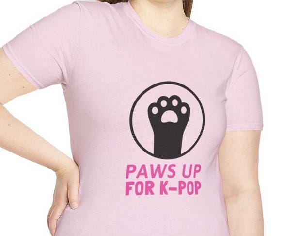 Kpop Shirt, Paws Up for Kpop Tee, Fan Merch, Concert Outfit, Unisex Cotton T-Shirt