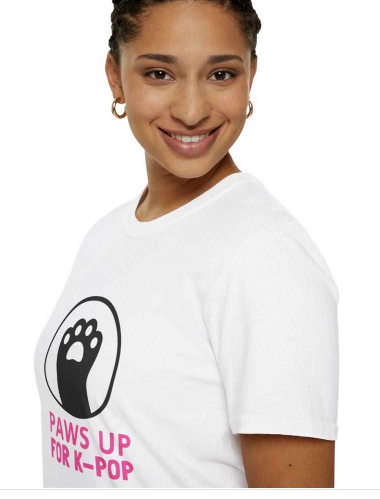 Kpop Shirt, Paws Up for Kpop Tee, Fan Merch, Concert Outfit, Unisex Cotton T-Shirt