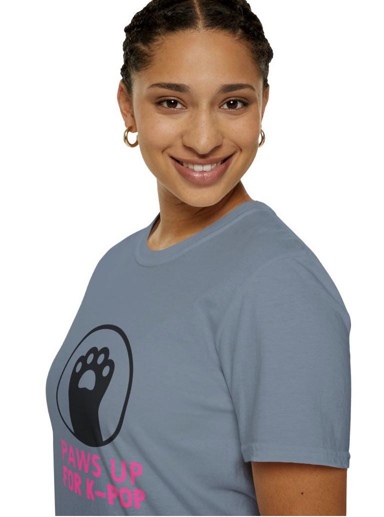 Kpop Shirt, Paws Up for Kpop Tee, Fan Merch, Concert Outfit, Unisex Cotton T-Shirt