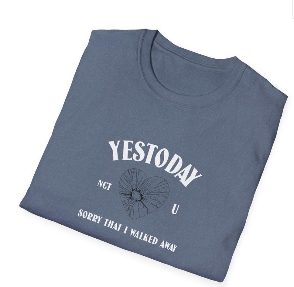NCT U Kpop Shirt, Yestoday Lyric Tee, Fan Merch, Concert Outfit, Unisex Cotton T-Shirt