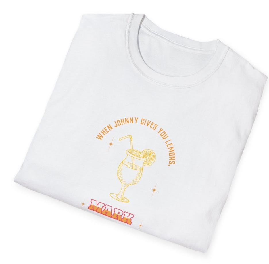 NCT Kpop Shirt, When Johnny Gives You Lemons Mark Lemonade Meme Tee, Funny Fan Merch, Concert Outfit, Unisex Cotton T-Shirt