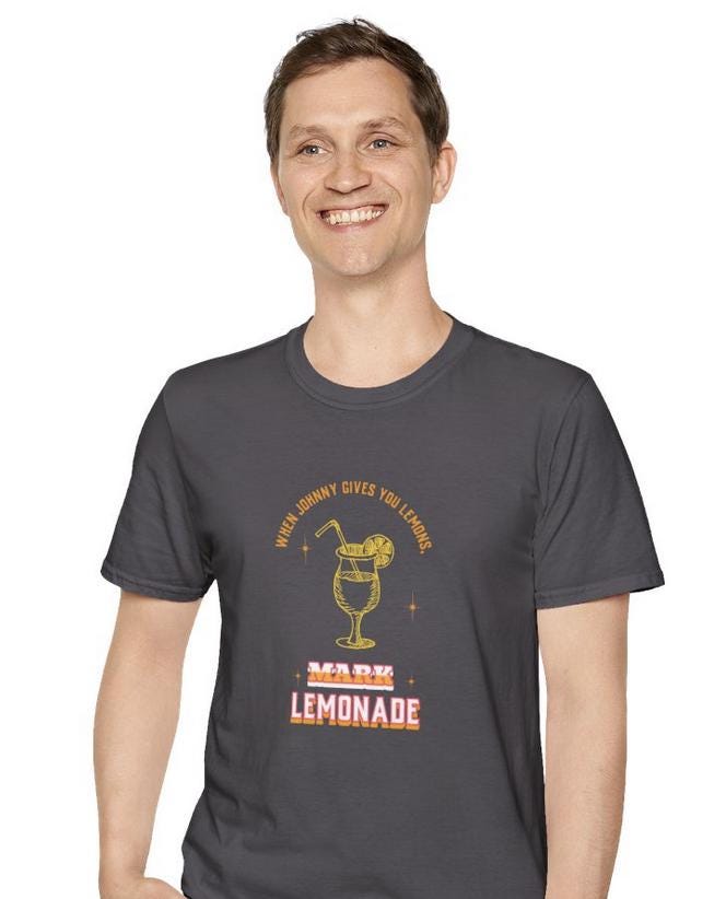 NCT Kpop Shirt, When Johnny Gives You Lemons Mark Lemonade Meme Tee, Funny Fan Merch, Concert Outfit, Unisex Cotton T-Shirt
