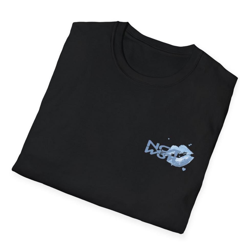 NCT Wish Kpop Logo Lipstick Kiss Cotton T-Shirt, Concert Outfit