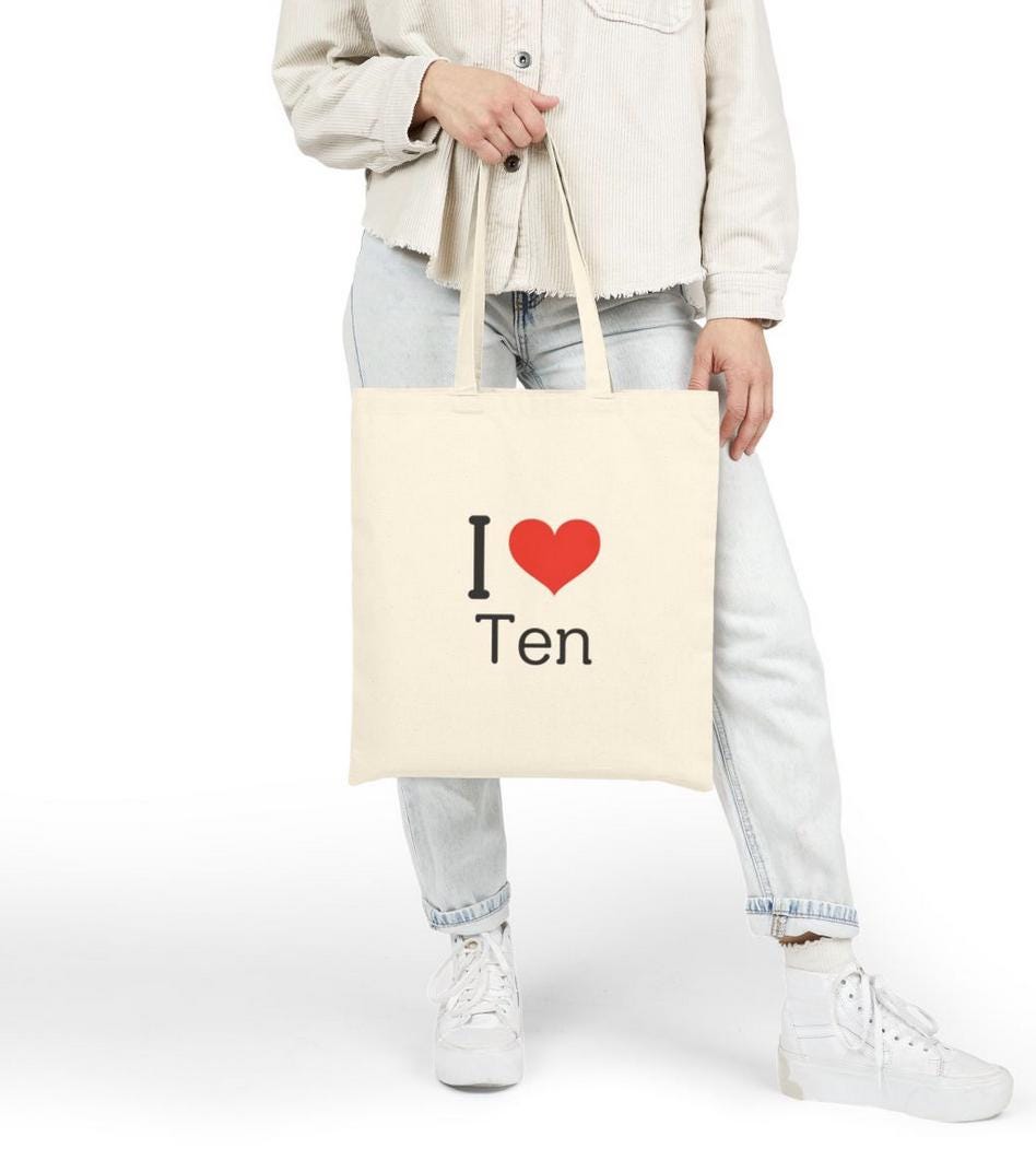 WayV Kpop, I Love Ten Tote, Aesthetic Outfit, Fan Merch, Unisex Cotton Tote Bag
