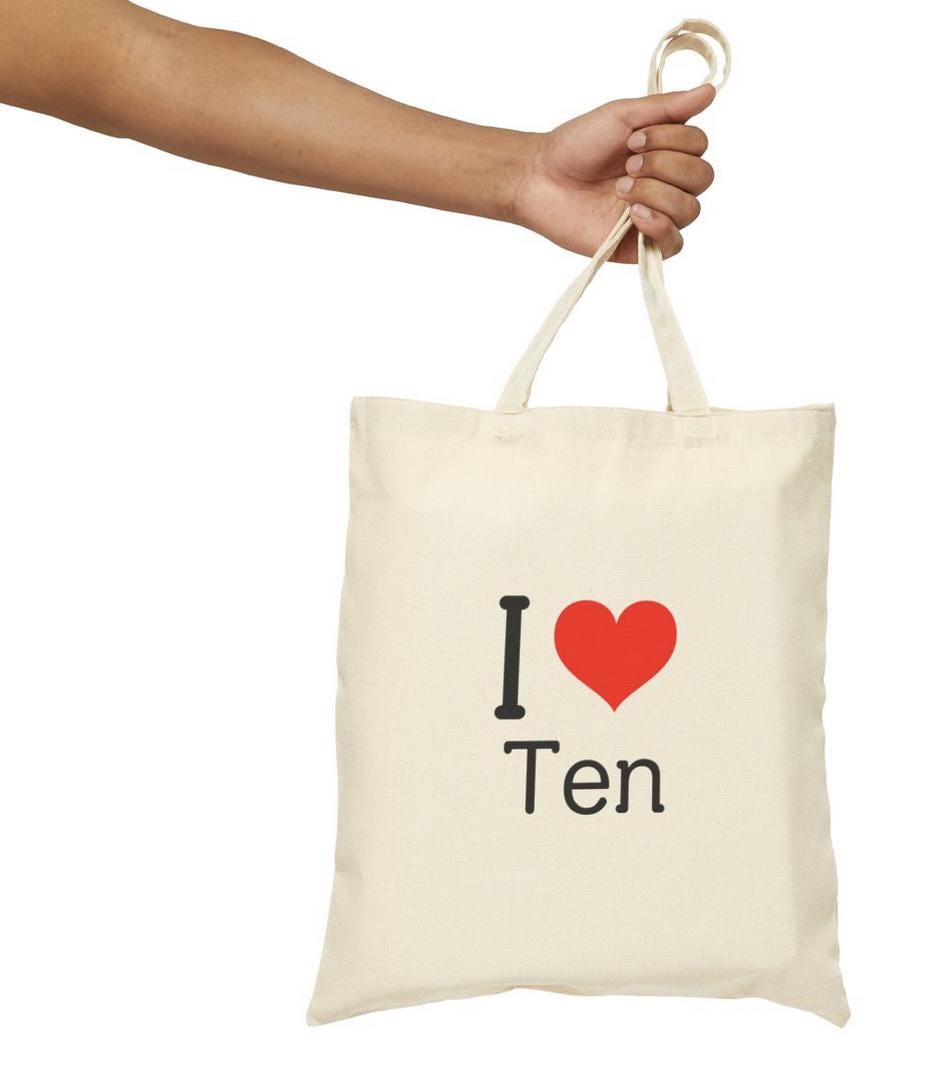 WayV Kpop, I Love Ten Tote, Aesthetic Outfit, Fan Merch, Unisex Cotton Tote Bag
