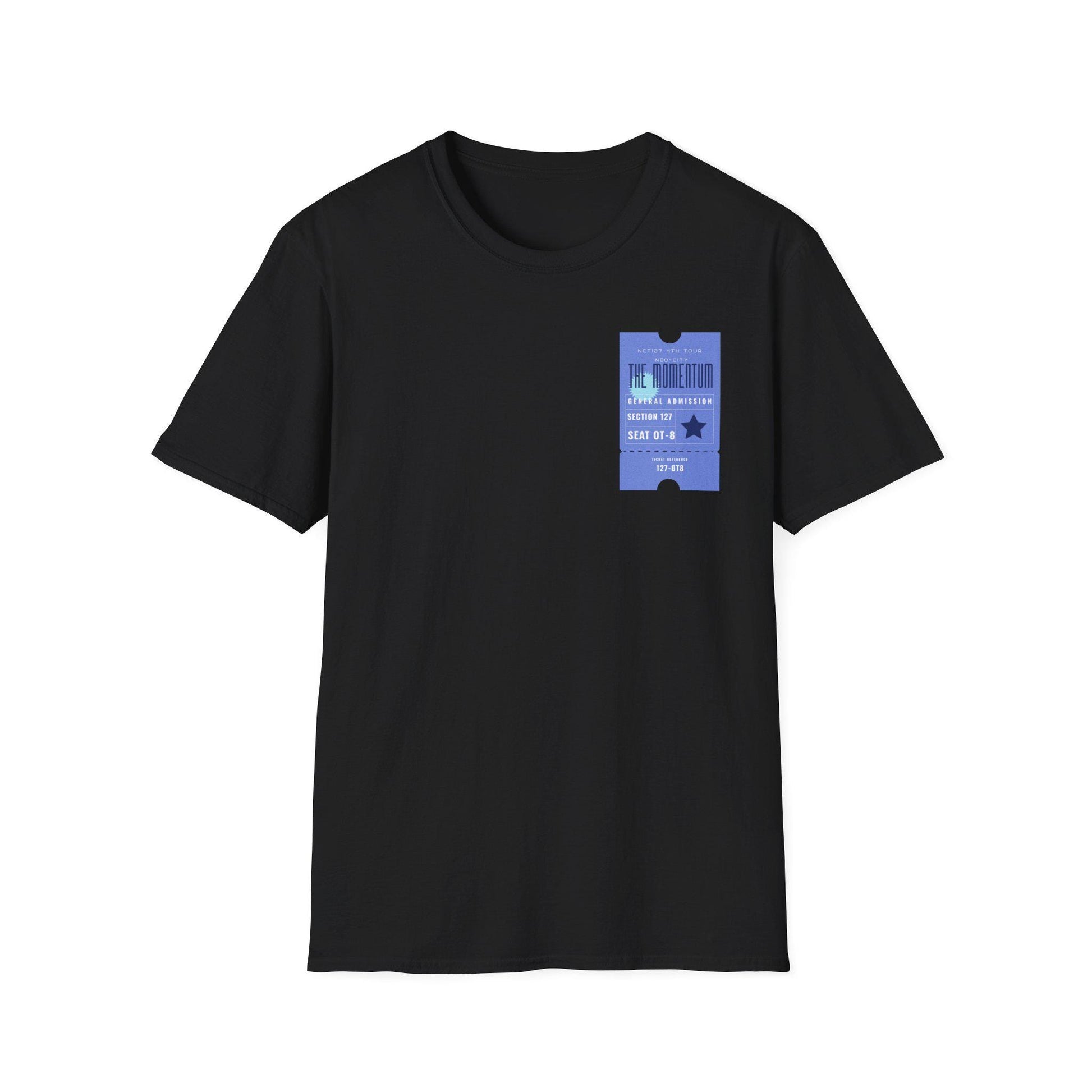 NCT 127 Tour Shirt, Momentum Inspired Ticket Graphic Tee, Kpop Fan Merch, Unisex Cotton T-Shirt