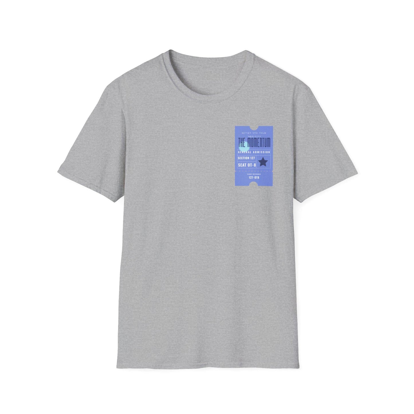 NCT 127 Tour Shirt, Momentum Inspired Ticket Graphic Tee, Kpop Fan Merch, Unisex Cotton T-Shirt
