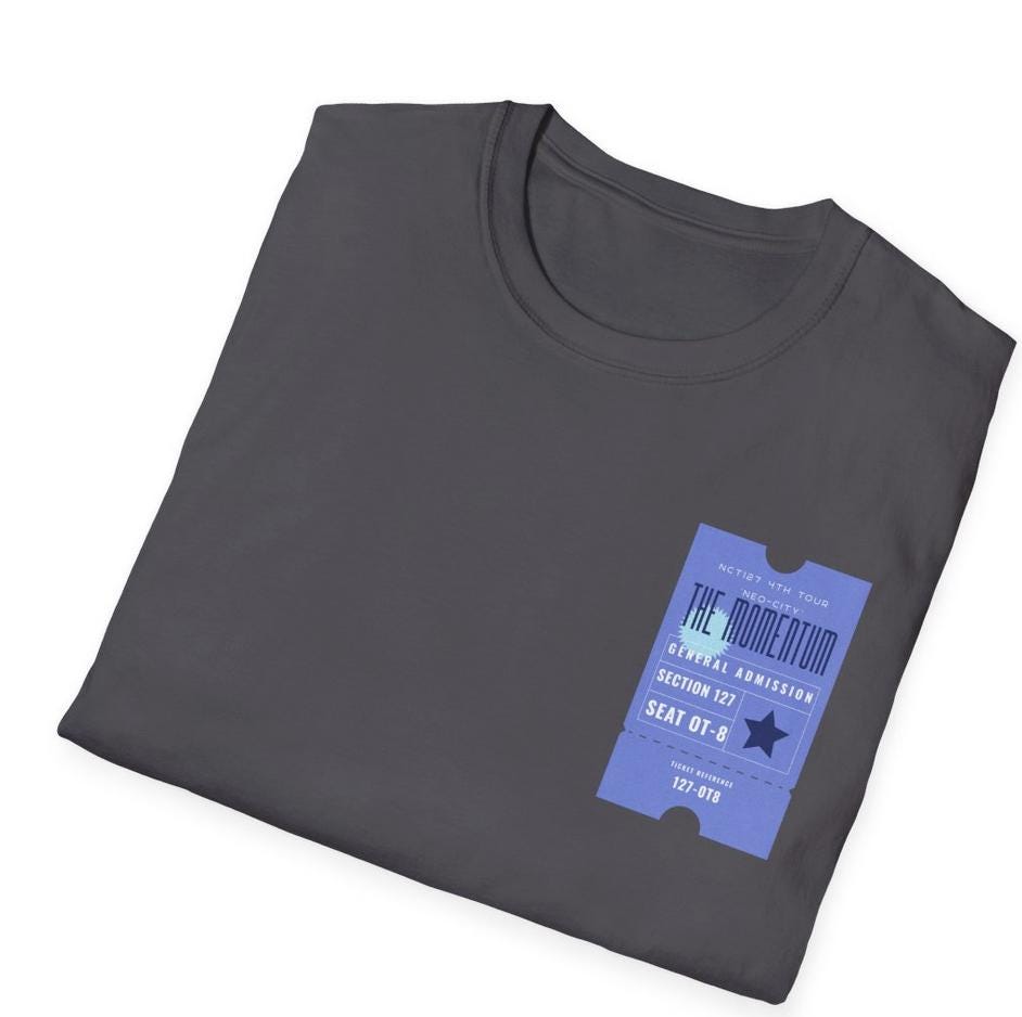NCT 127 Tour Shirt, Momentum Inspired Ticket Graphic Tee, Kpop Fan Merch, Unisex Cotton T-Shirt