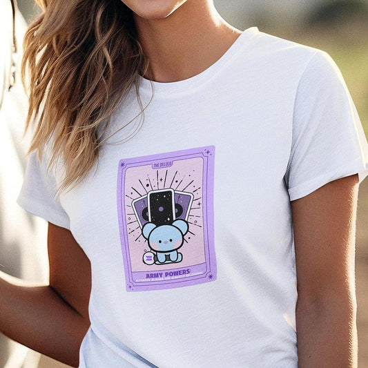 BTS Kpop Shirt, BT21 Koya Tarot Design, Fan Gift, Concert Outfit Tee, Unisex Cotton Top