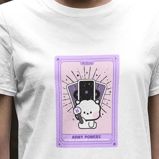 BTS Kpop Shirt, BT21 RJ Tarot Tee, Army Fan Merch, Concert Outfit, Unisex Cotton T-Shirt